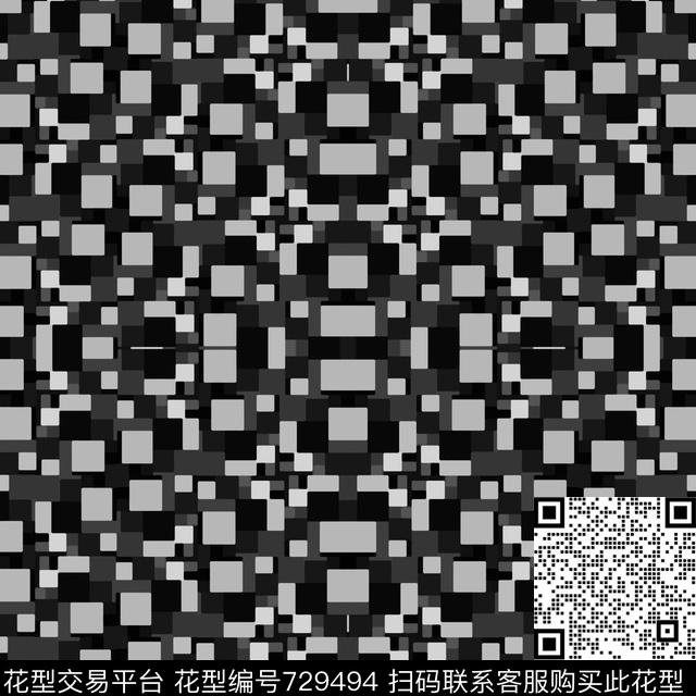 色块不规则几何男装传统印花华亿平台下载（图片编号: 729494） - 瓦栏（Walan）