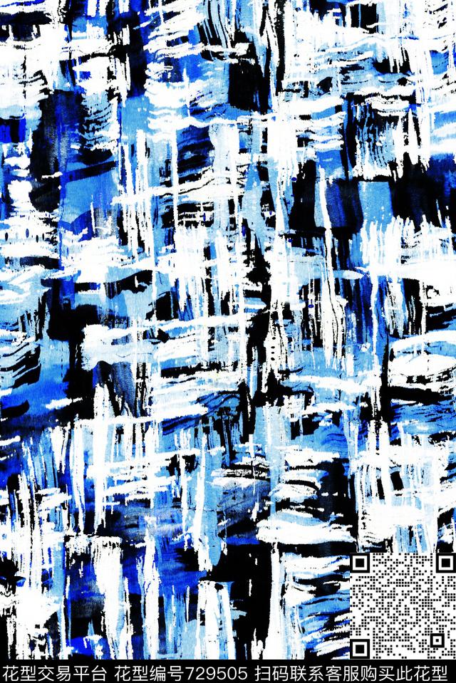 水彩时尚肌理数码印花华亿平台下载（图片编号: 729505） - 瓦栏（Walan）