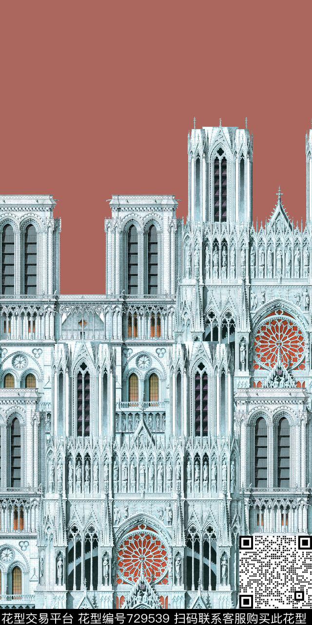 建筑欧式风景数码印花华亿平台下载（图片编号: 729539） - 瓦栏（Walan）