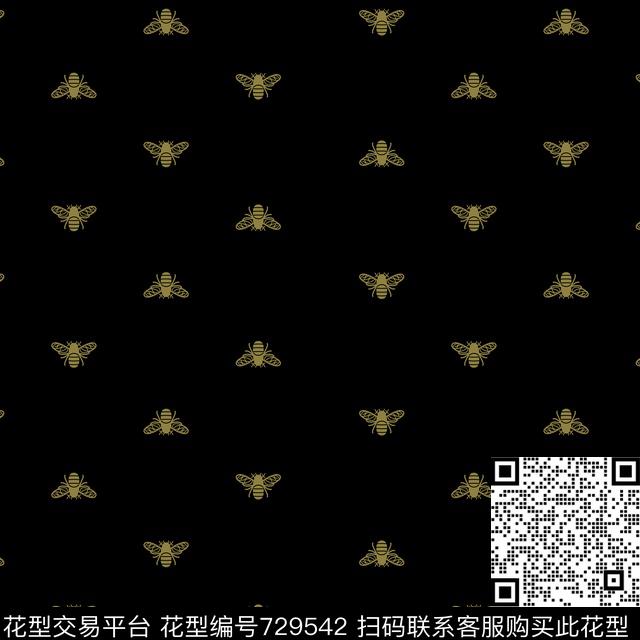 女装昆虫蜜蜂传统印花华亿平台下载（图片编号: 729542） - 瓦栏（Walan）