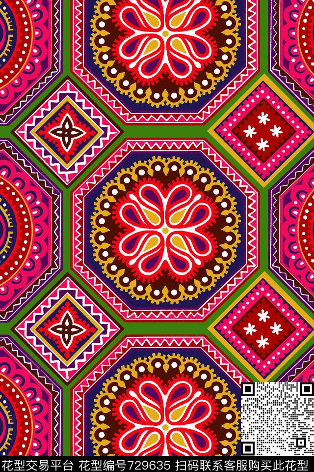 民族风瓷砖花纹伊斯兰传统印花华亿平台下载（图片编号: 729635） - 瓦栏（Walan）