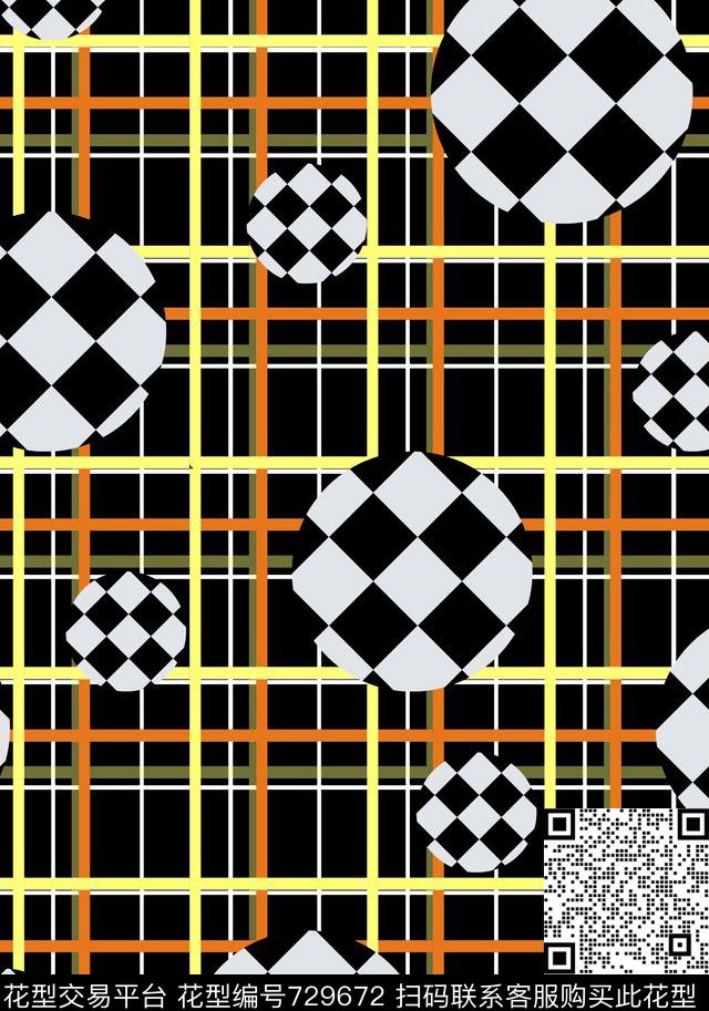 线条圆形方形传统印花华亿平台下载（图片编号: 729672） - 瓦栏（Walan）