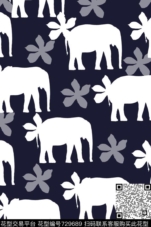 动物纹趣味花卉传统印花华亿平台下载（图片编号: 729689） - 瓦栏（Walan）