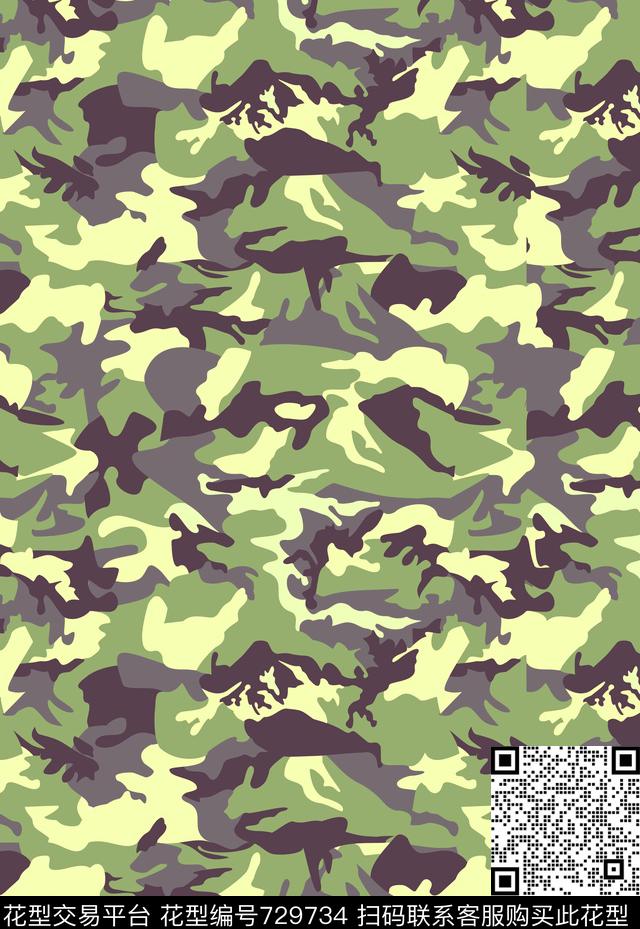 不规则几何几何迷彩传统印花华亿平台下载（图片编号: 729734） - 瓦栏（Walan）