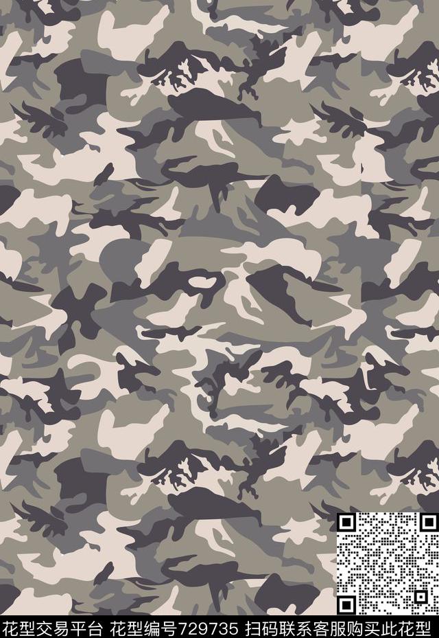 不规则几何几何迷彩传统印花华亿平台下载（图片编号: 729735） - 瓦栏（Walan）