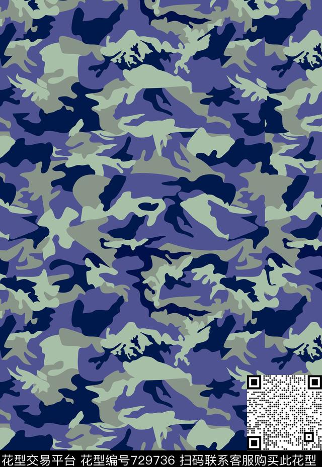 不规则几何几何迷彩传统印花华亿平台下载（图片编号: 729736） - 瓦栏（Walan）