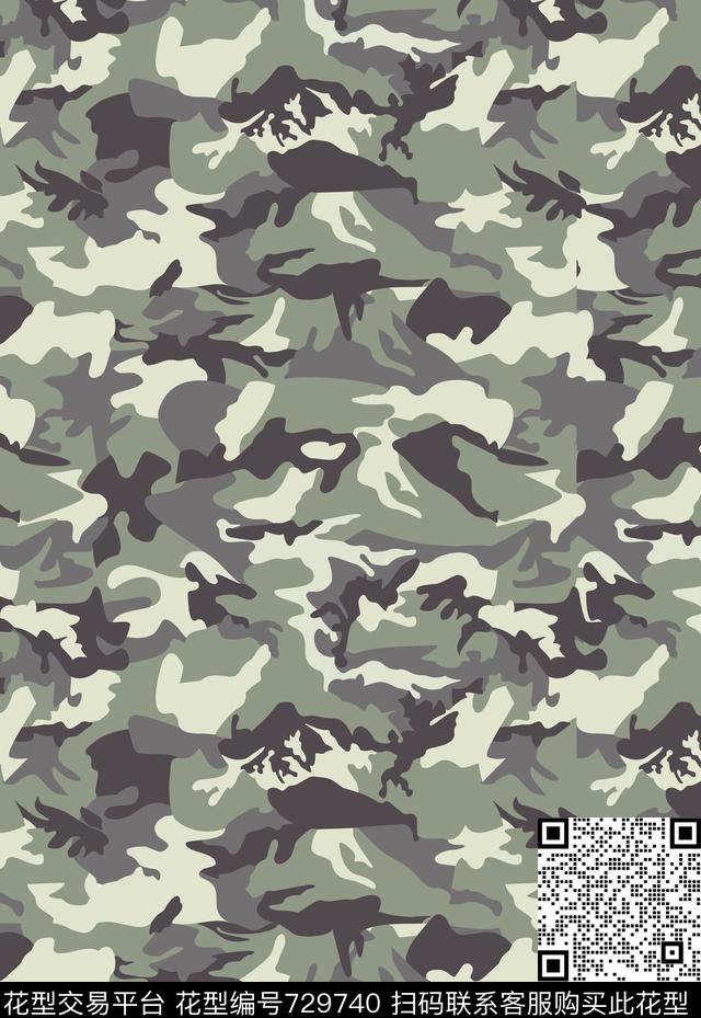 不规则几何几何迷彩传统印花华亿平台下载（图片编号: 729740） - 瓦栏（Walan）