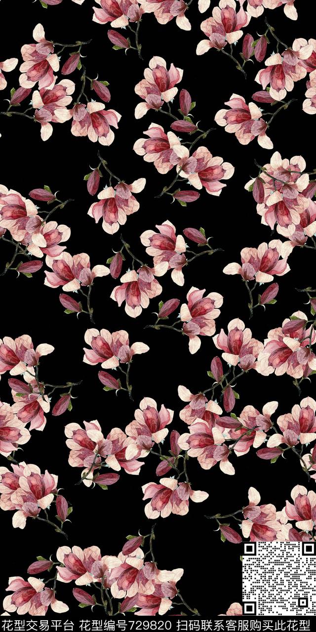 小碎花数码花卉类乱花数码印花华亿平台下载（图片编号: 729820） - 瓦栏（Walan）