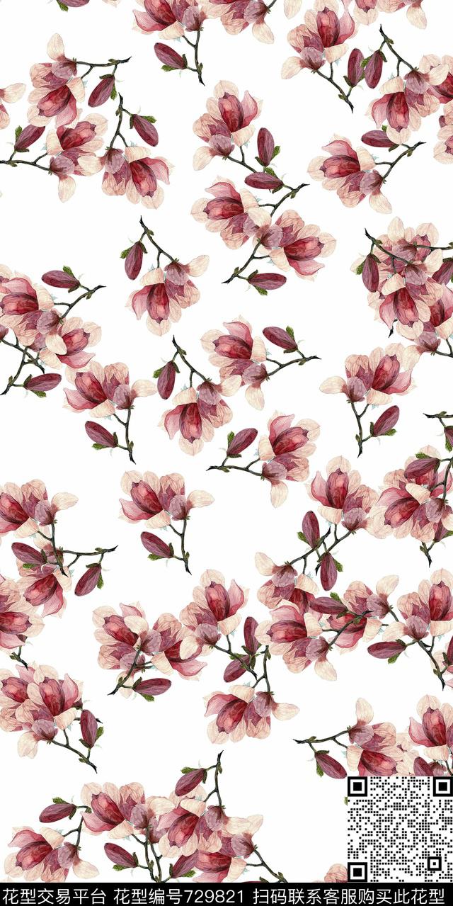 小碎花数码花卉类乱花数码印花华亿平台下载（图片编号: 729821） - 瓦栏（Walan）