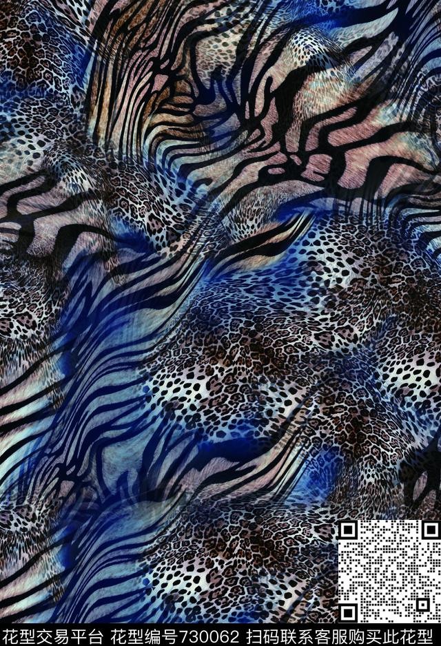 香云纱豹纹动物纹数码印花华亿平台下载（图片编号: 730062） - 瓦栏（Walan）