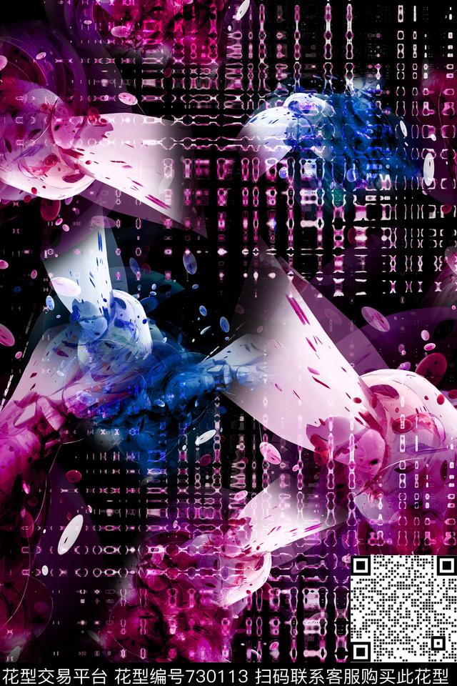 机理定位抽象数码印花华亿平台下载（图片编号: 730113） - 瓦栏（Walan）