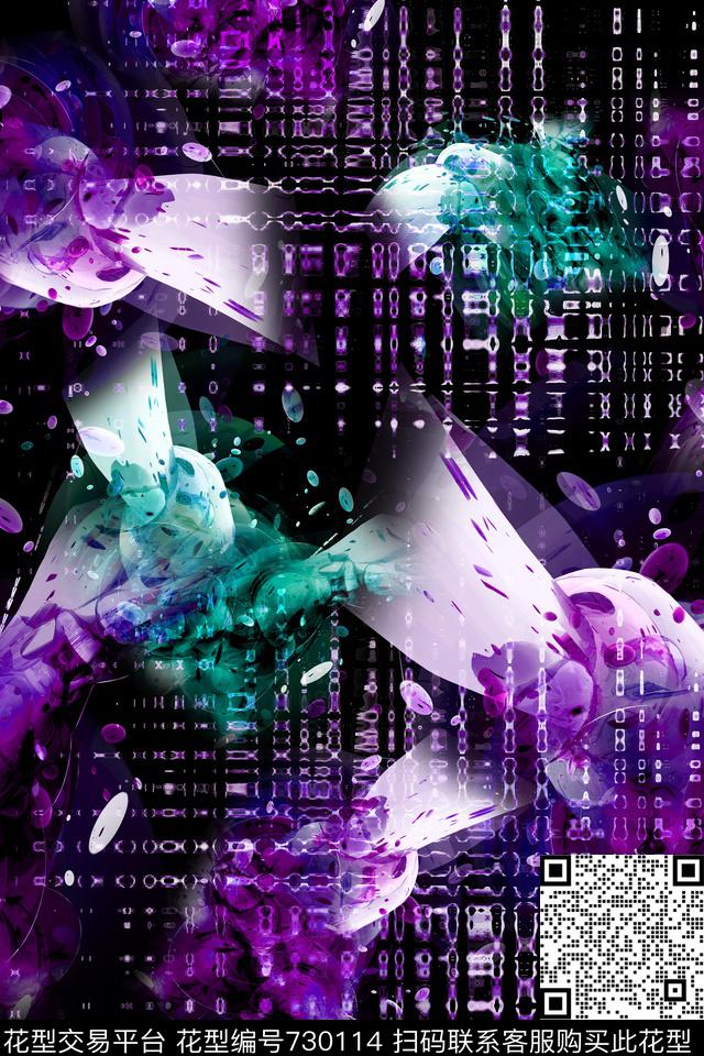 机理定位抽象数码印花华亿平台下载（图片编号: 730114） - 瓦栏（Walan）