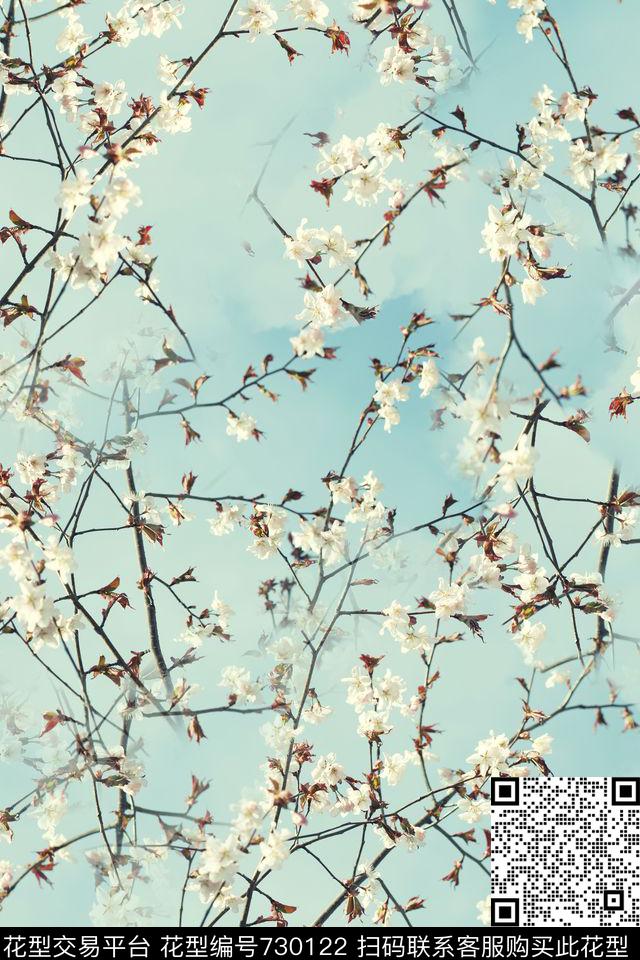 桃花风景自然数码印花华亿平台下载（图片编号: 730122） - 瓦栏（Walan）