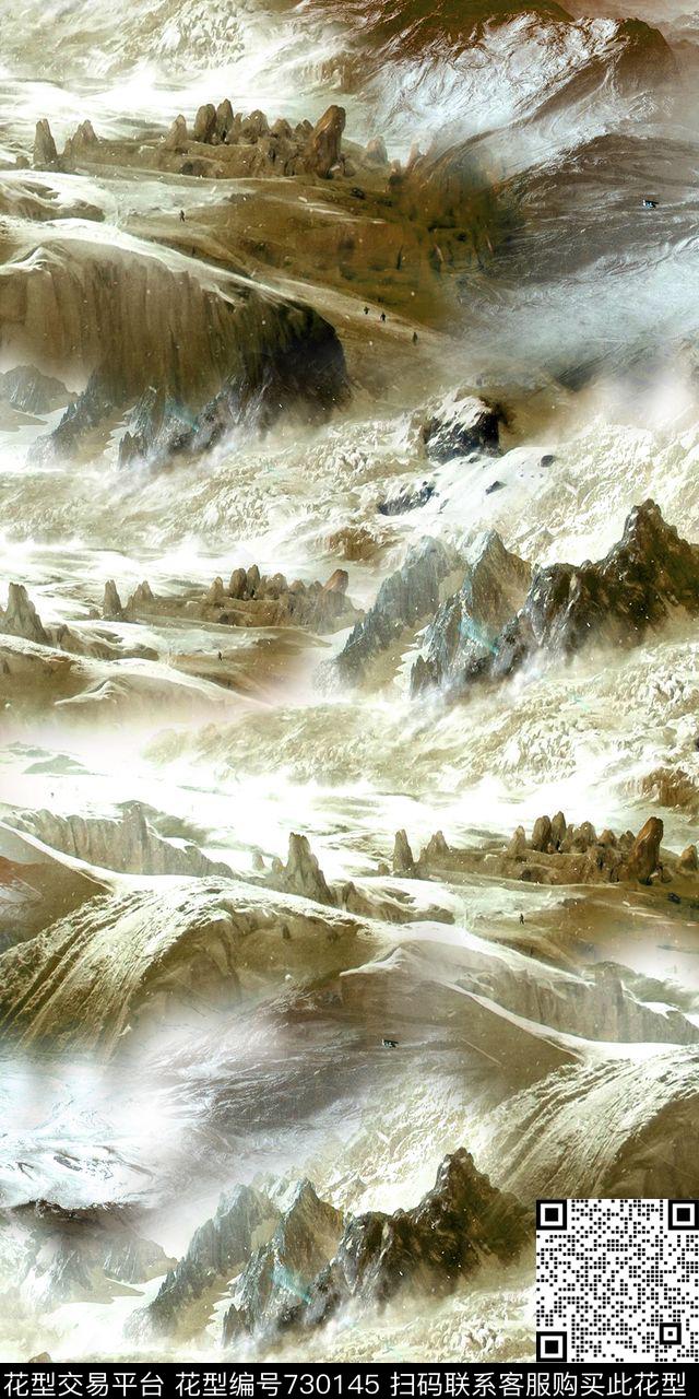 山脉山川雪山数码印花华亿平台下载（图片编号: 730145） - 瓦栏（Walan）