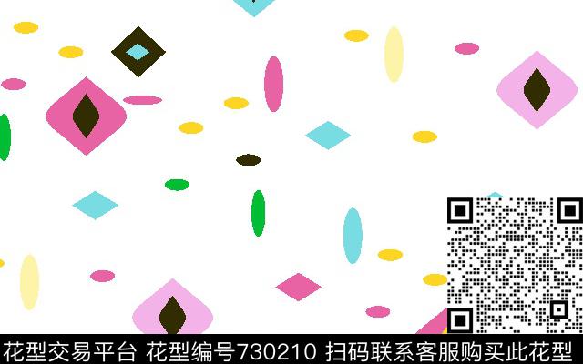 花卉小方块循环机械格子数码印花华亿平台下载（图片编号: 730210） - 瓦栏（Walan）