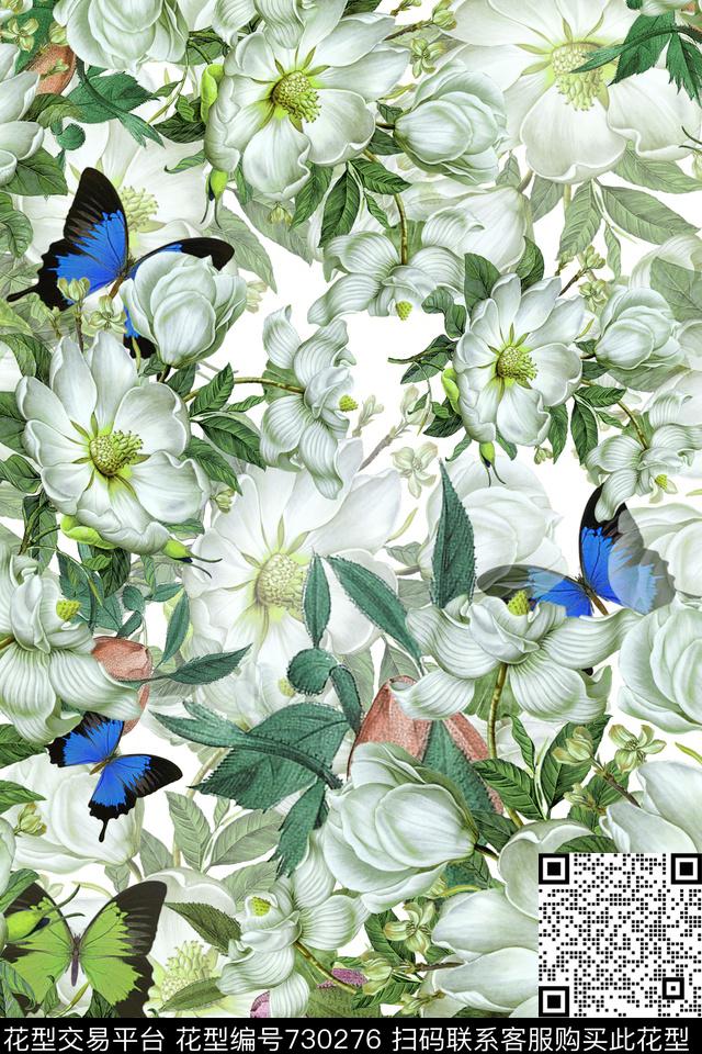 花卉数码印花华亿平台下载（图片编号: 730276） - 瓦栏（Walan）