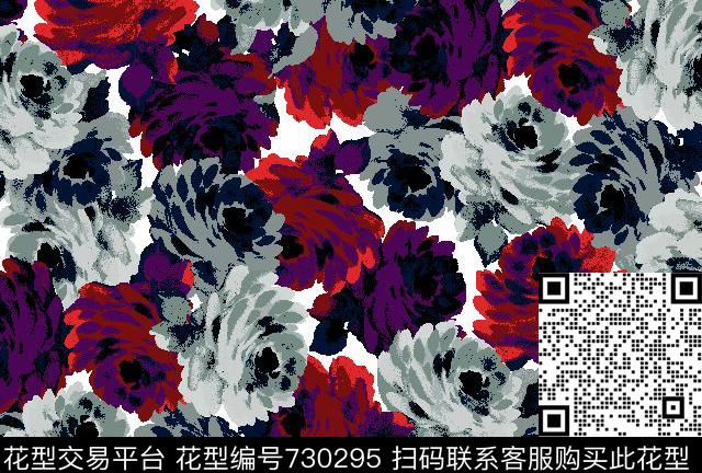 大花牡丹花卉传统印花华亿平台下载（图片编号: 730295） - 瓦栏（Walan）