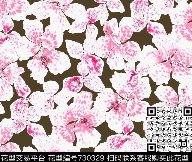花卉乱花大花数码印花华亿平台下载（图片编号: 730329） - 瓦栏（Walan）