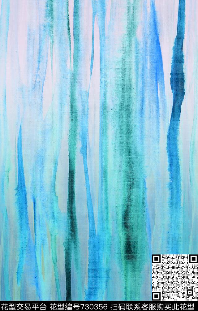 定位抽象水墨数码印花华亿平台下载（图片编号: 730356） - 瓦栏（Walan）