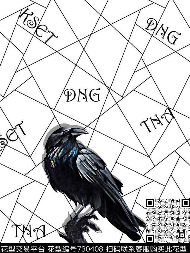 鸟几何男装T恤华亿平台数码印花华亿平台下载（图片编号: 730408） - 瓦栏（Walan）