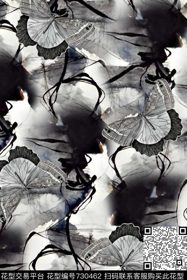 肌理纹理蝴蝶男装夹克华亿平台数码印花华亿平台下载（图片编号: 730462） - 瓦栏（Walan）