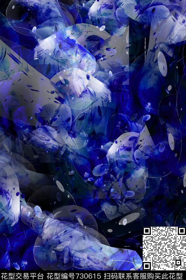 抽象机理定位数码印花华亿平台下载（图片编号: 730615） - 瓦栏（Walan）