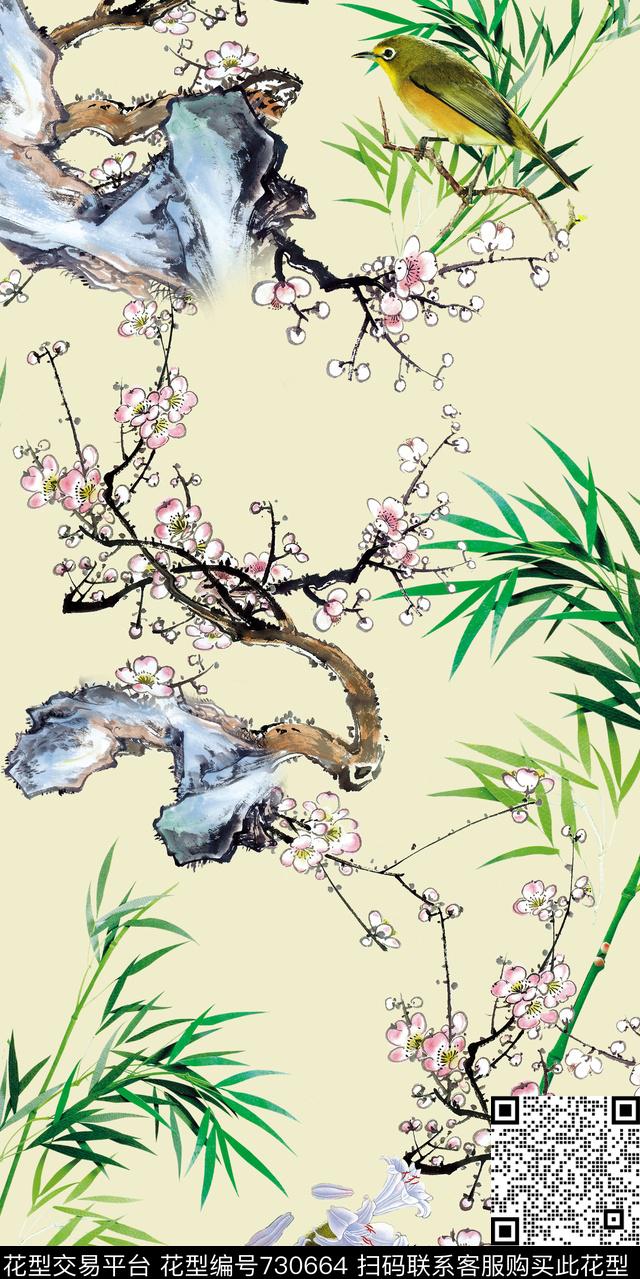 乱花花朵花卉数码印花华亿平台下载（图片编号: 730664） - 瓦栏（Walan）