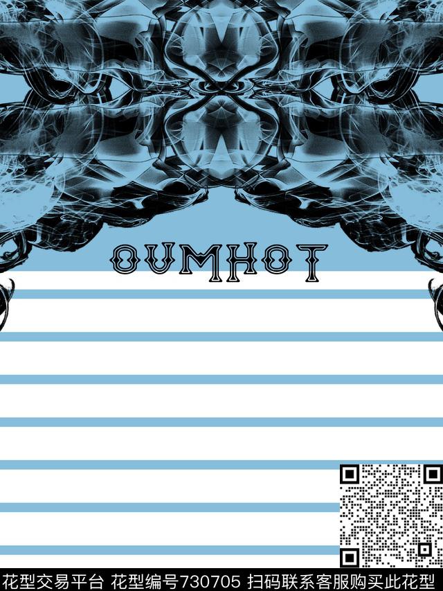 条纹上下对称华亿平台男装条纹定位花数码印花华亿平台下载（图片编号: 730705） - 瓦栏（Walan）