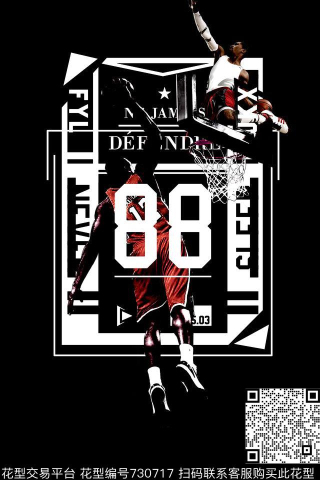 人物英文数字数码印花华亿平台下载（图片编号: 730717） - 瓦栏（Walan）