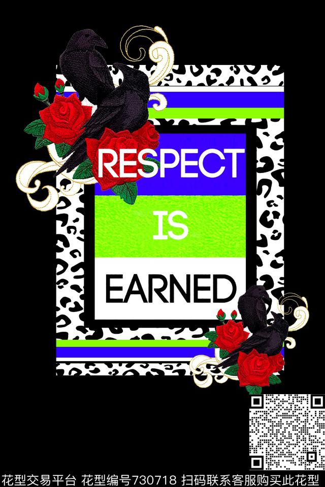 花卉英文豹纹数码印花华亿平台下载（图片编号: 730718） - 瓦栏（Walan）