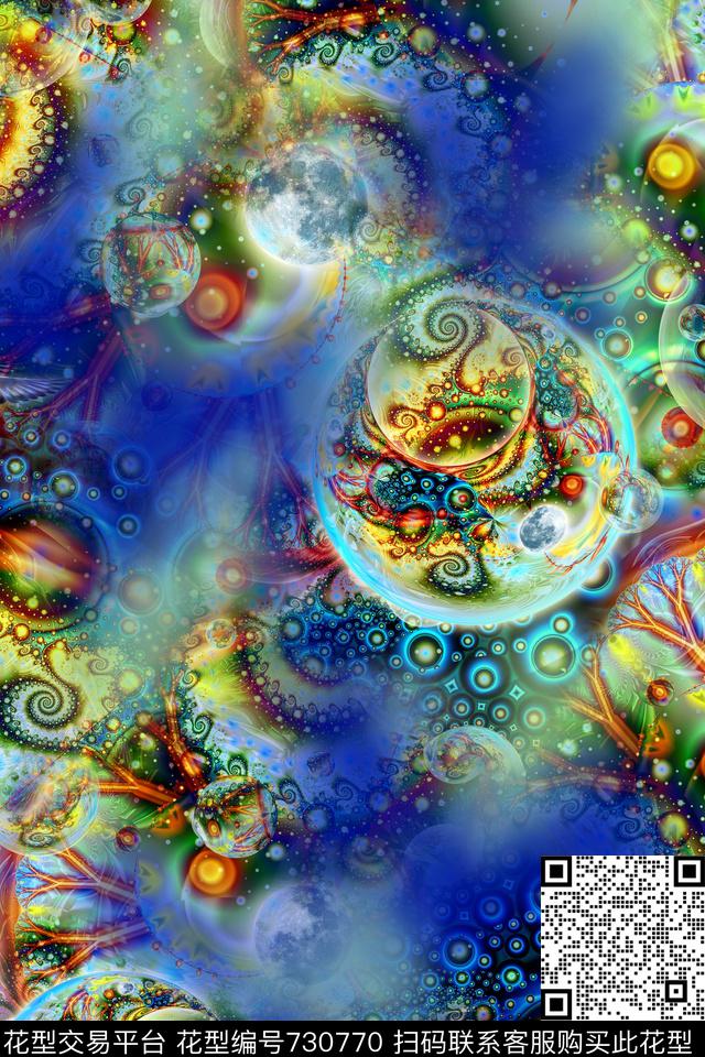 抽象分形肌理数码印花华亿平台下载（图片编号: 730770） - 瓦栏（Walan）