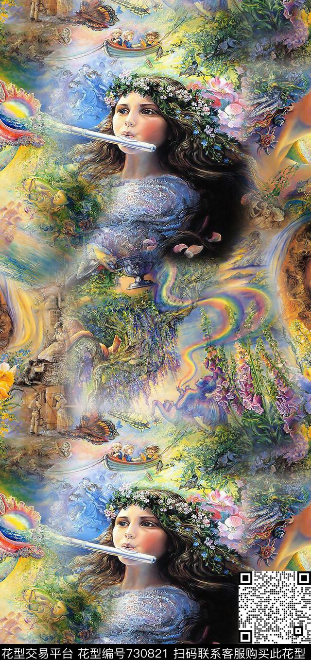 VIP特区欧美流行数码印花大牌女装连衣裙数码印花华亿平台下载（图片编号: 730821） - 瓦栏（Walan）