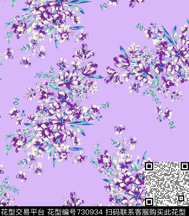 花卉花朵小碎花传统印花华亿平台下载（图片编号: 730934） - 瓦栏（Walan）