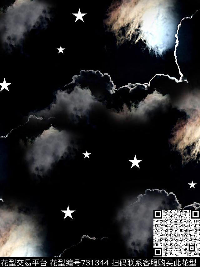 星空云彩纹理男装夹克华亿平台数码印花华亿平台下载（图片编号: 731344） - 瓦栏（Walan）