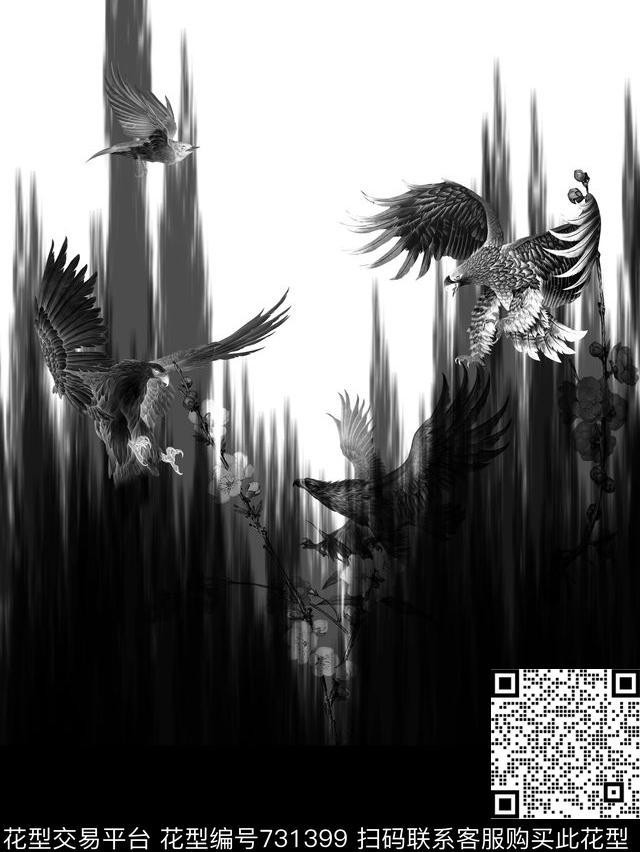 风极印象派风格原创高端男装定位花适用于T恤衬衫卫衣夹克华亿平台数码印花华亿平台下载（图片编号: 731399） - 瓦栏（Walan）