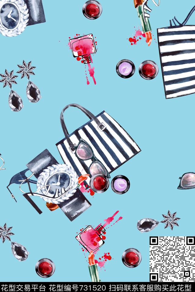 口红趣味包包数码印花华亿平台下载（图片编号: 731520） - 瓦栏（Walan）