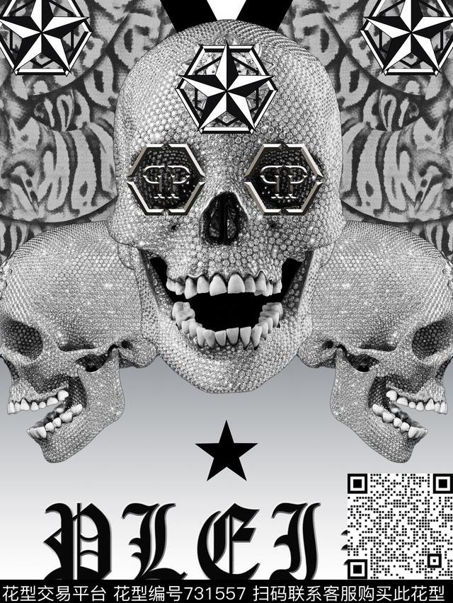 抽象潮牌蛇纹数码印花华亿平台下载（图片编号: 731557） - 瓦栏（Walan）