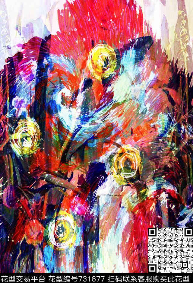 花朵花瓣香云纱数码印花华亿平台下载（图片编号: 731677） - 瓦栏（Walan）