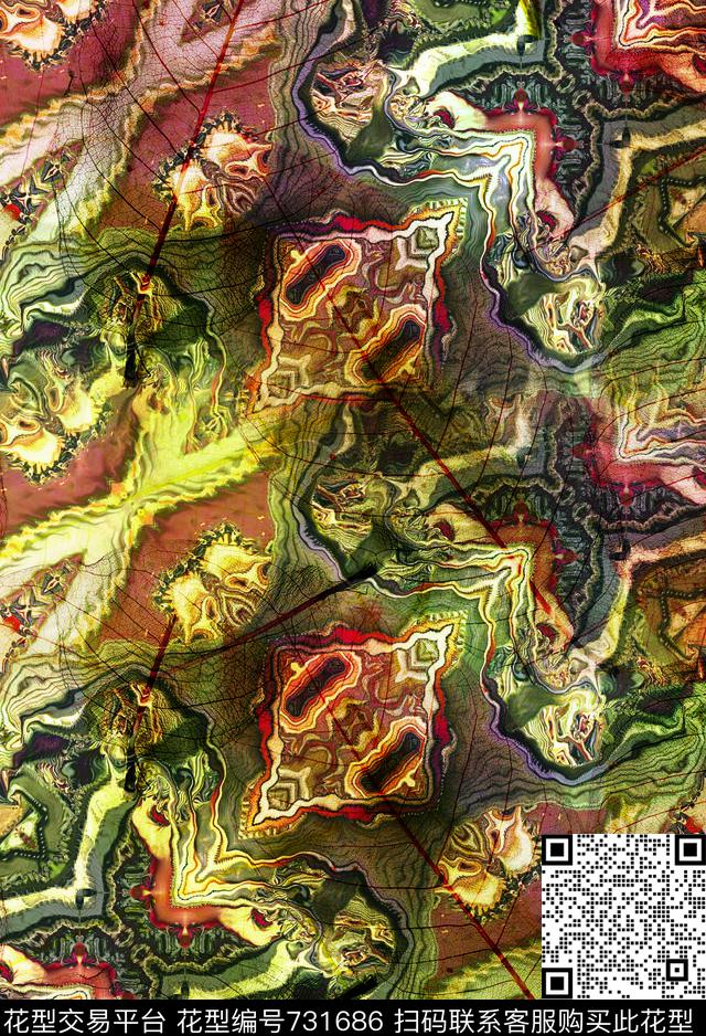 花纹动物纹蛇纹数码印花华亿平台下载（图片编号: 731686） - 瓦栏（Walan）
