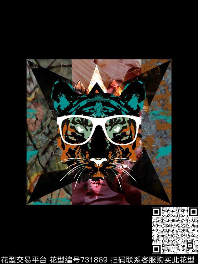 动物纹虎头数码印花华亿平台下载（图片编号: 731869） - 瓦栏（Walan）