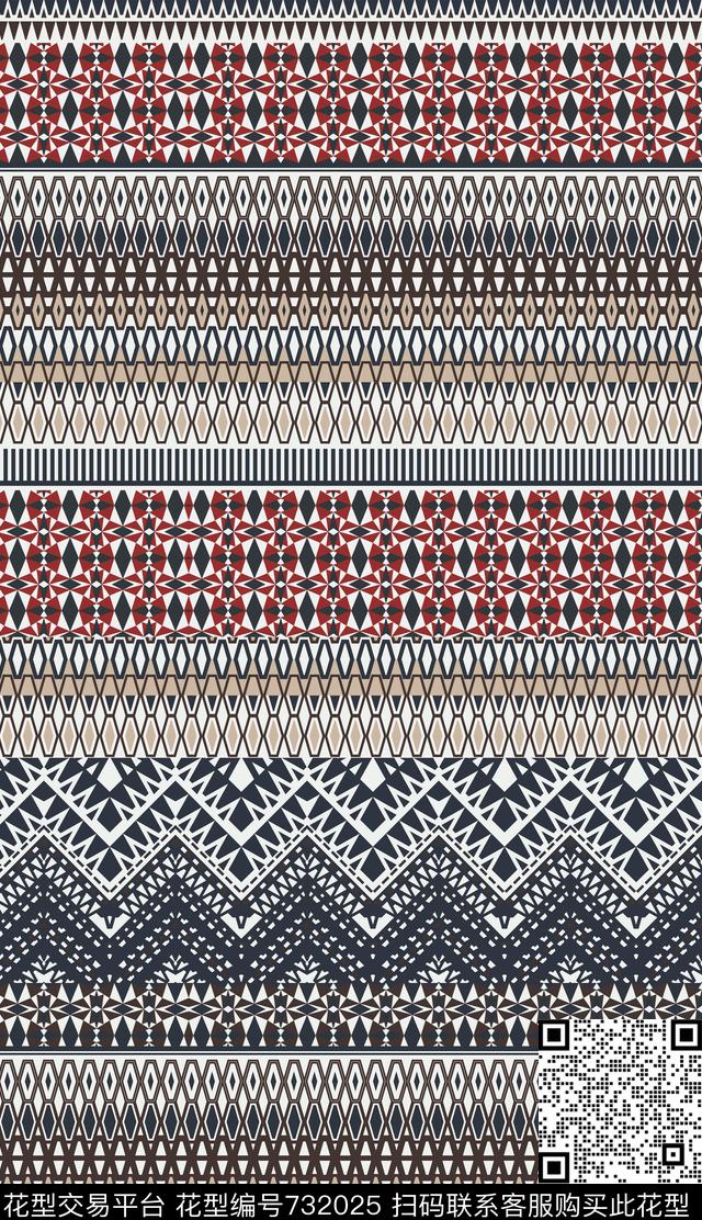 菱形三角形几何传统印花华亿平台下载（图片编号: 732025） - 瓦栏（Walan）