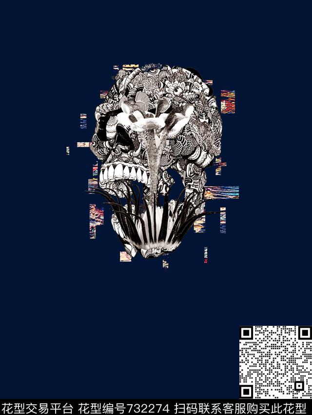 抽象手绘动物几何花卉数码印花时尚潮流男装T恤卫衣定位金属印花欧美复古大牌潮流印花数码印花华亿平台下载（图片编号: 732274） - 瓦栏（Walan）