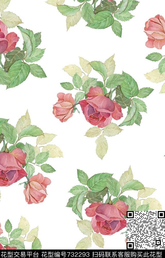 不定位丝巾女装家纺时尚花卉数码印花华亿平台下载（图片编号: 732293） - 瓦栏（Walan）