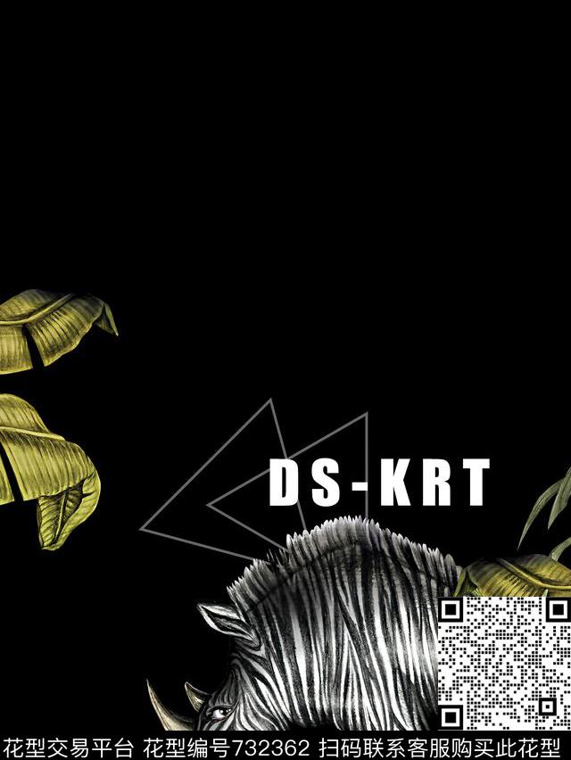 树叶动物男装T恤华亿平台数码印花华亿平台下载（图片编号: 732362） - 瓦栏（Walan）