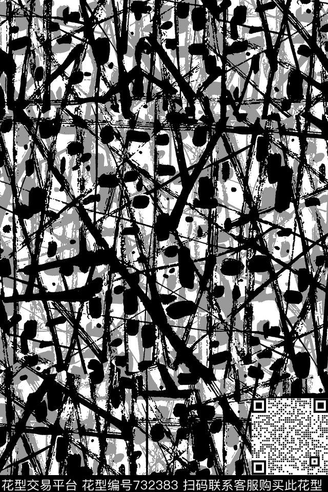 墨点肌理纹理男装羽绒服华亿平台传统印花华亿平台下载（图片编号: 732383） - 瓦栏（Walan）