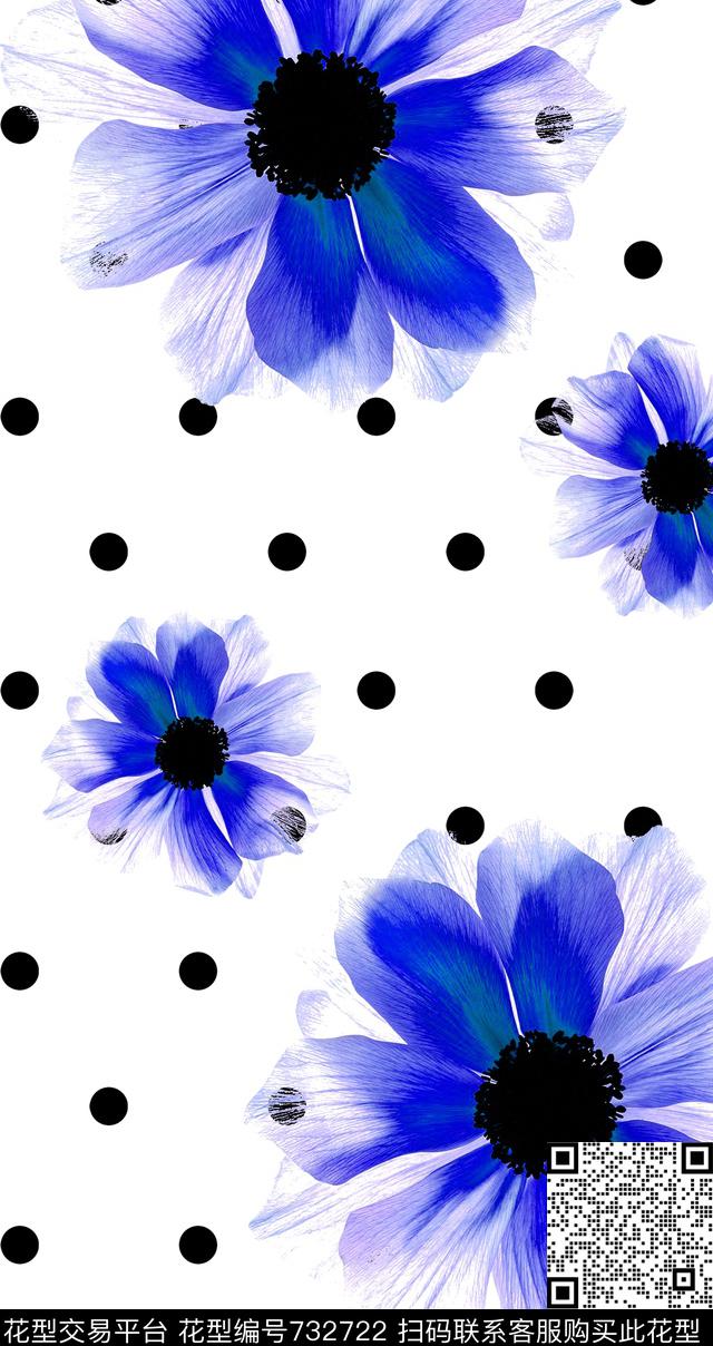水仙花莲花玉兰花数码印花华亿平台下载（图片编号: 732722） - 瓦栏（Walan）