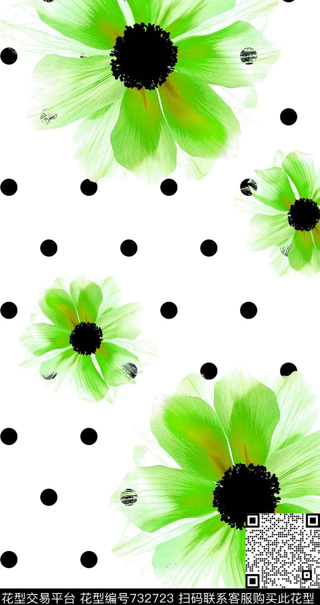 水仙花莲花玉兰花数码印花华亿平台下载（图片编号: 732723） - 瓦栏（Walan）
