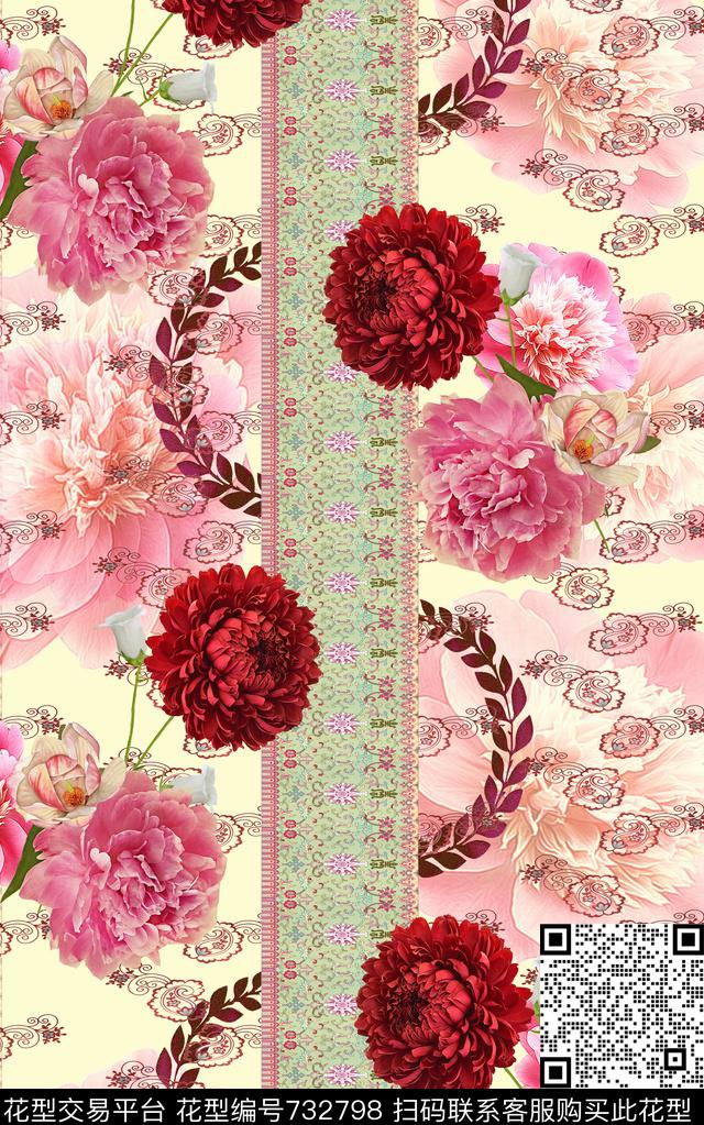colorfullcoloriseflower数码印花华亿平台下载（图片编号: 732798） - 瓦栏（Walan）