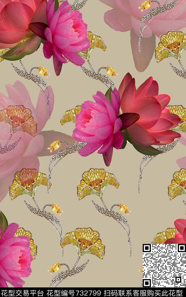 coloriseflowercolorfull数码印花华亿平台下载（图片编号: 732799） - 瓦栏（Walan）