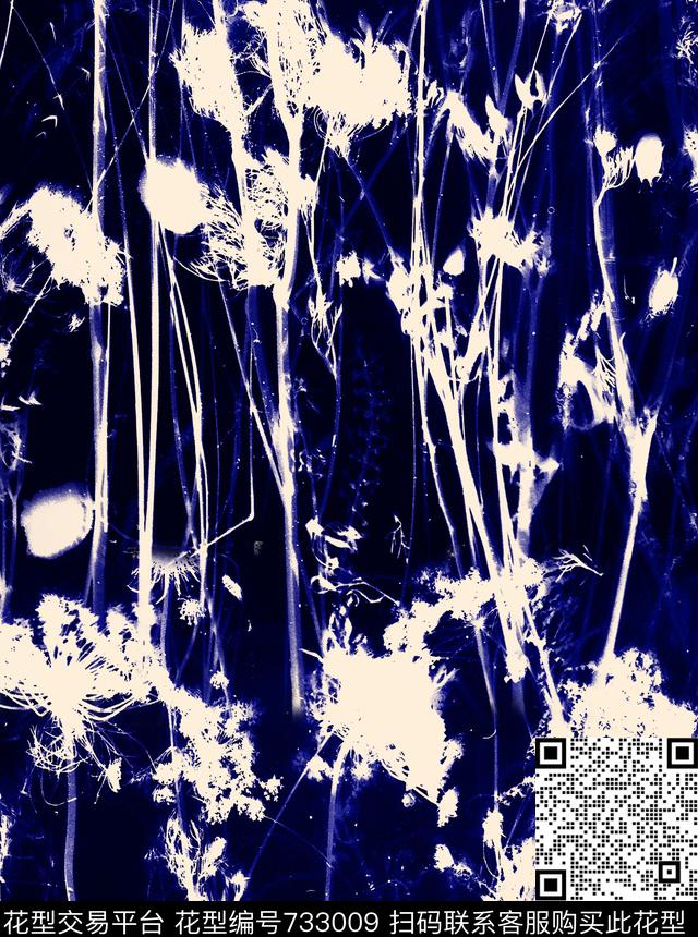 复古水墨海洋数码印花华亿平台下载（图片编号: 733009） - 瓦栏（Walan）